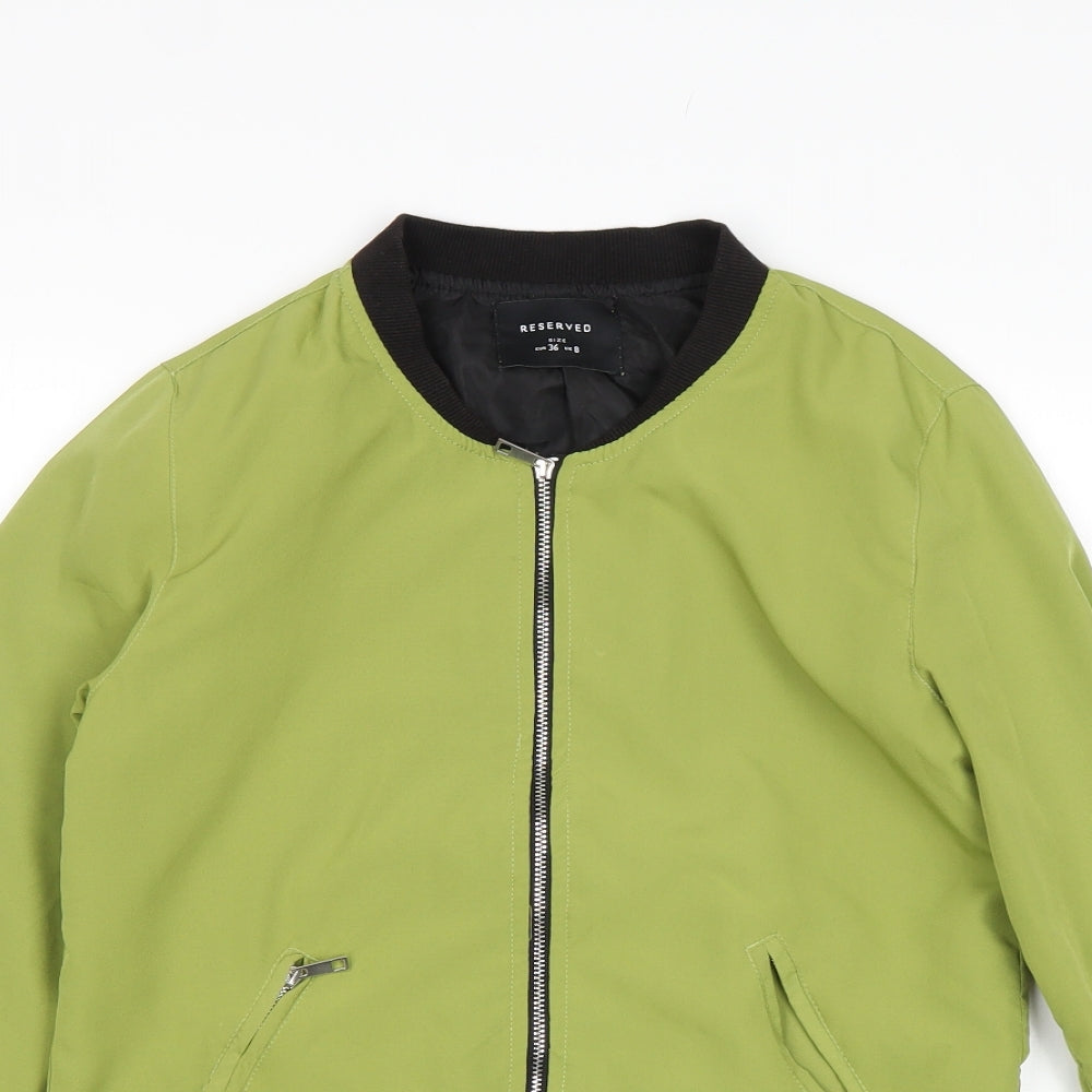 Womens UK Size 8 RESERVED Green Bomber Jacket