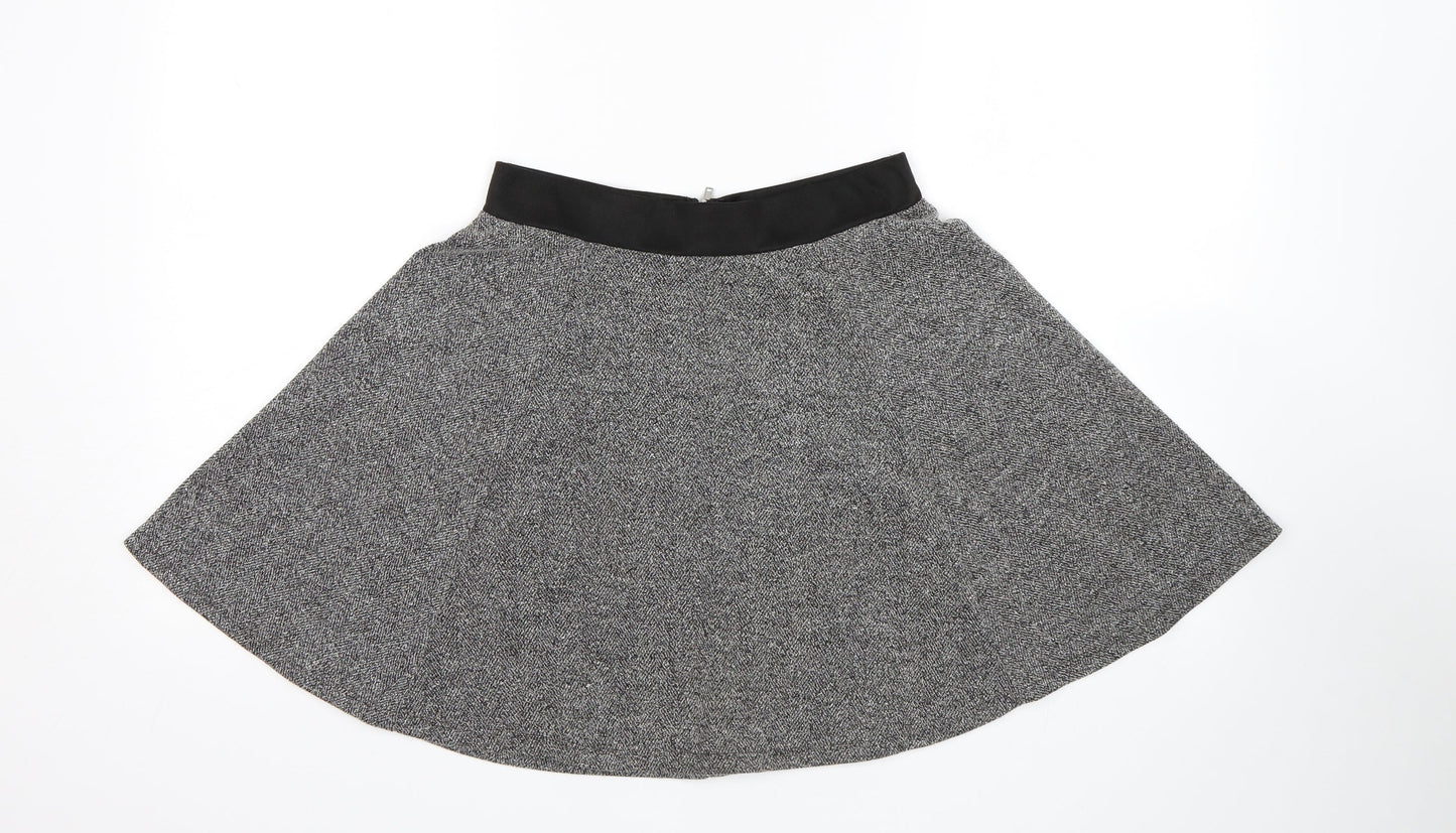 H&M Womens Grey   Skater Skirt Size S
