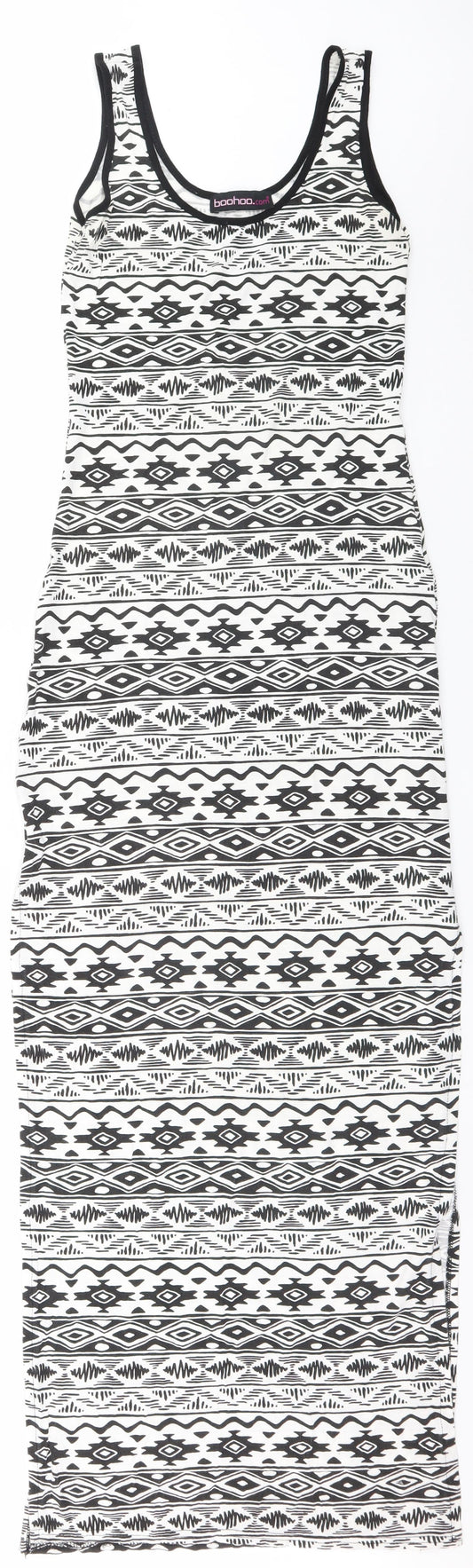 Boohoo Womens White Geometric  Pencil Dress