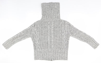 Womens UK Size 14 E-vie Grey Full Zip Jumper