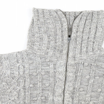 Womens UK Size 14 E-vie Grey Full Zip Jumper