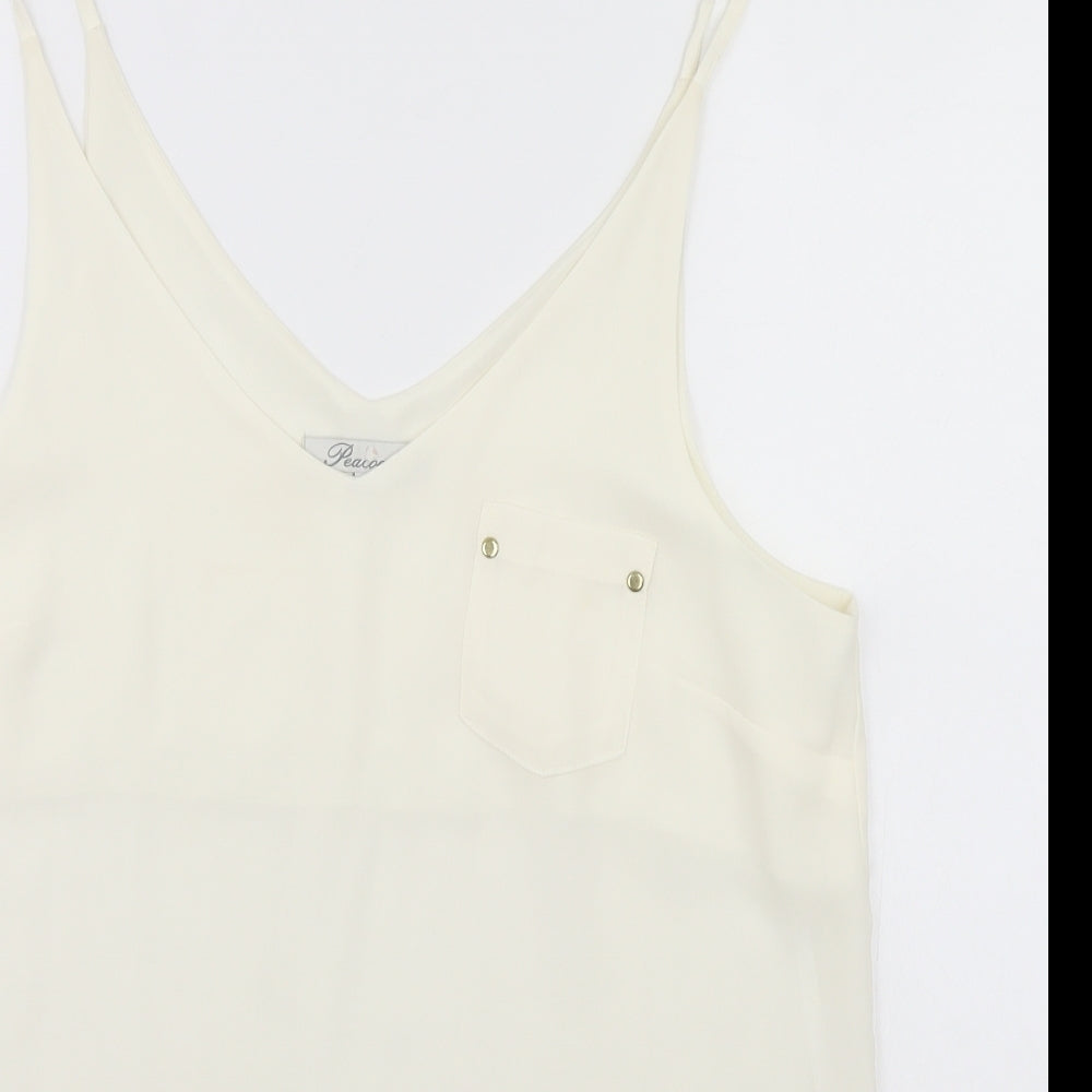 Womens UK Size 12 Peacocks Ivory Basic Blouse