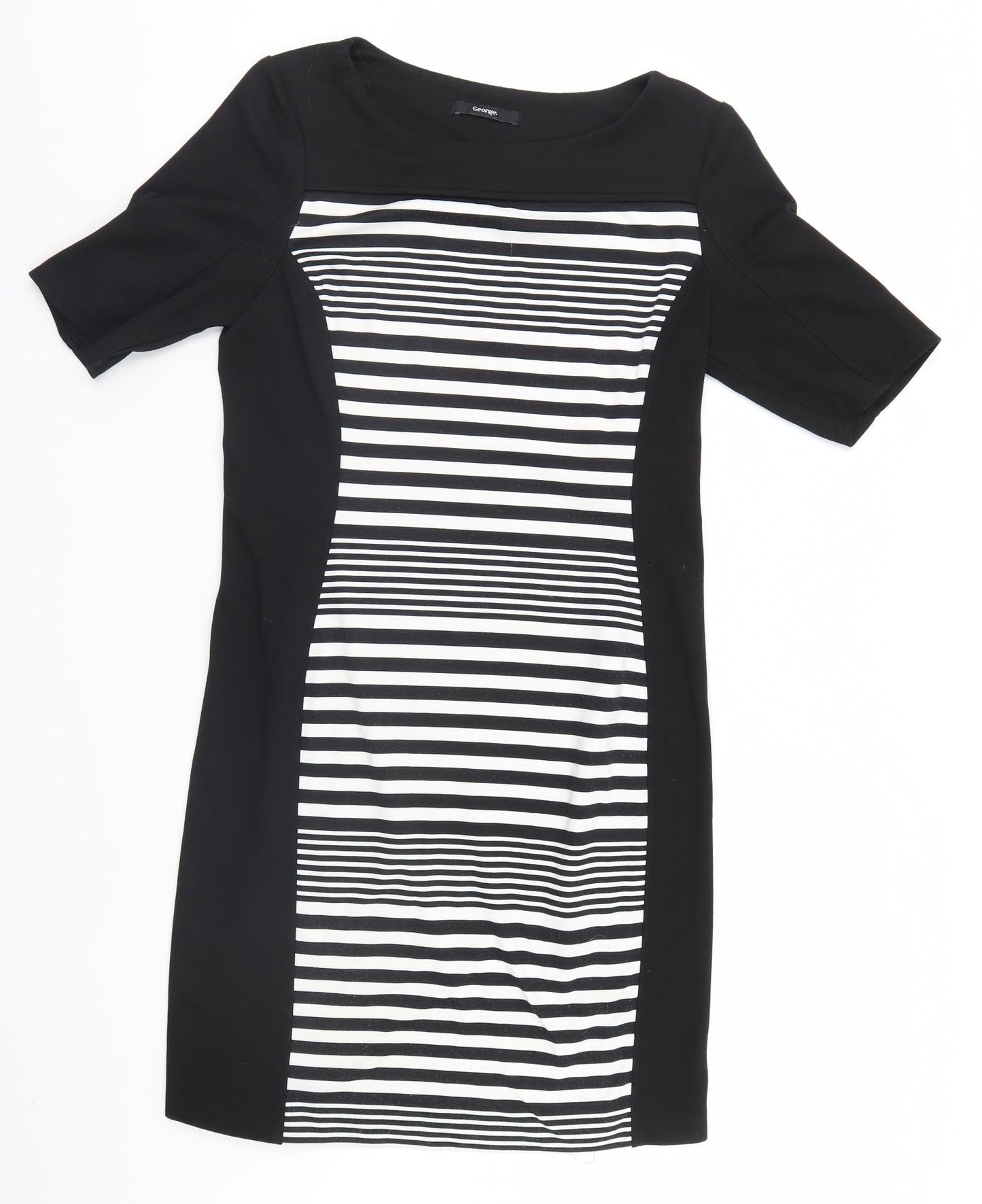 George Womens Black Striped  A-Line  Size 14