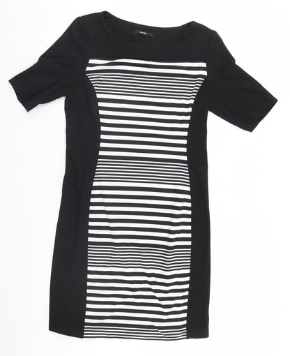 George Womens Black Striped  A-Line  Size 14