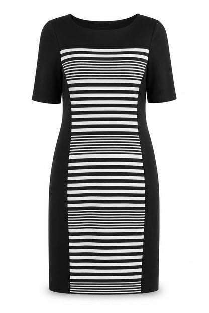George Womens Black Striped  A-Line  Size 14