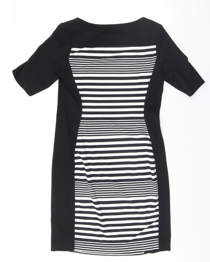 George Womens Black Striped  A-Line  Size 14