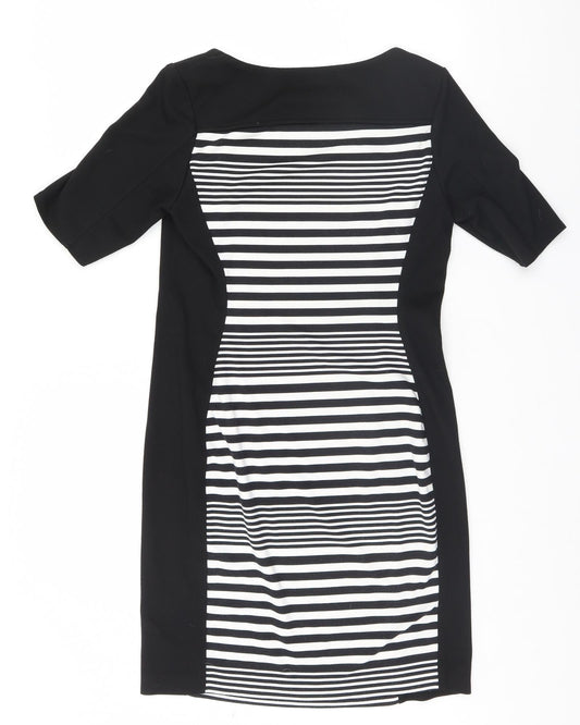 George Womens Black Striped  A-Line  Size 14