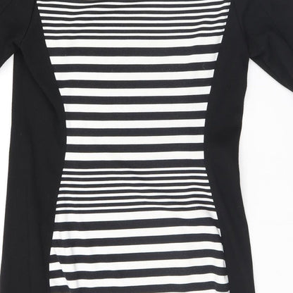 George Womens Black Striped  A-Line  Size 14
