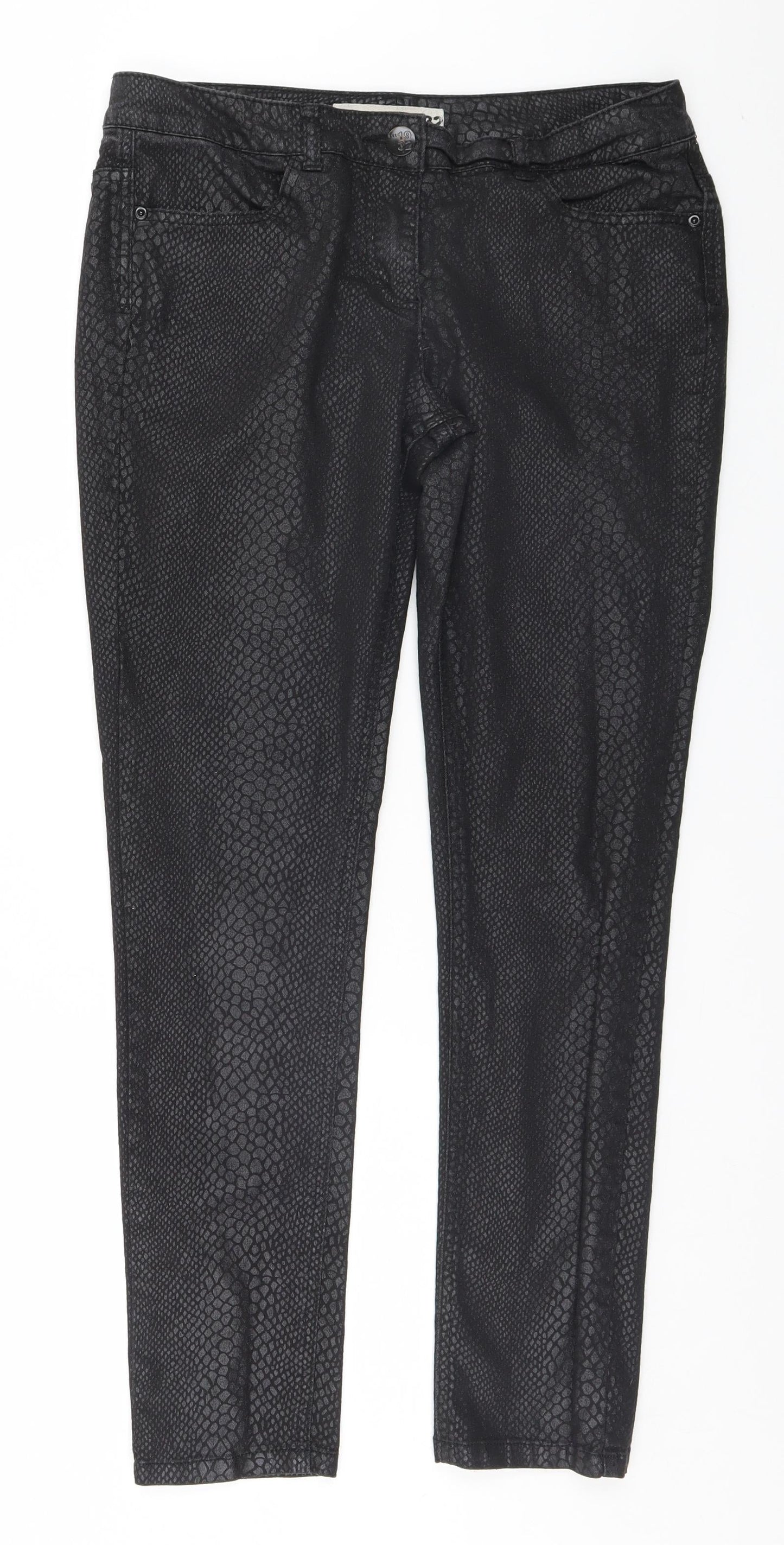 South Womens Black Animal Print  Straight Jeans Size 12 L24 in