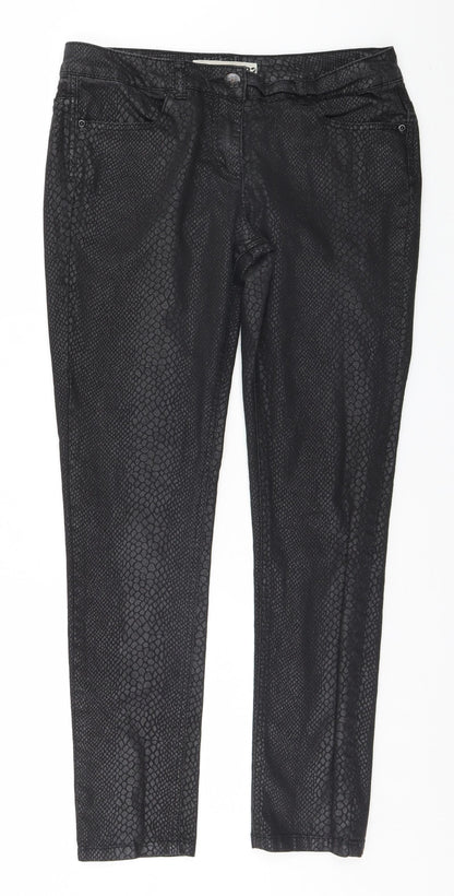 South Womens Black Animal Print  Straight Jeans Size 12 L24 in