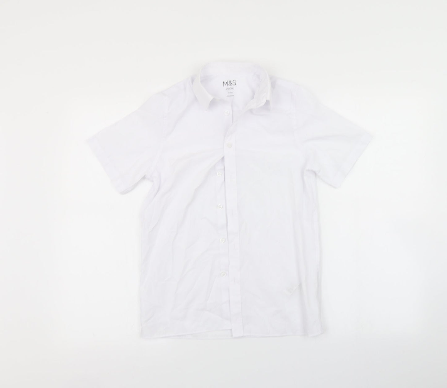 Marks and Spencer Boys White   Basic Button-Up Size 9 Years