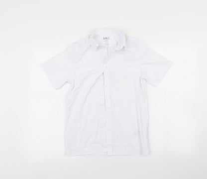Marks and Spencer Boys White   Basic Button-Up Size 9 Years