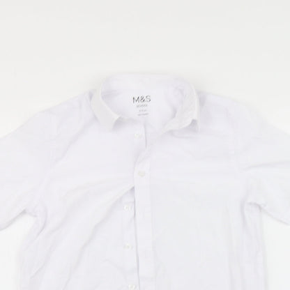 Marks and Spencer Boys White   Basic Button-Up Size 9 Years