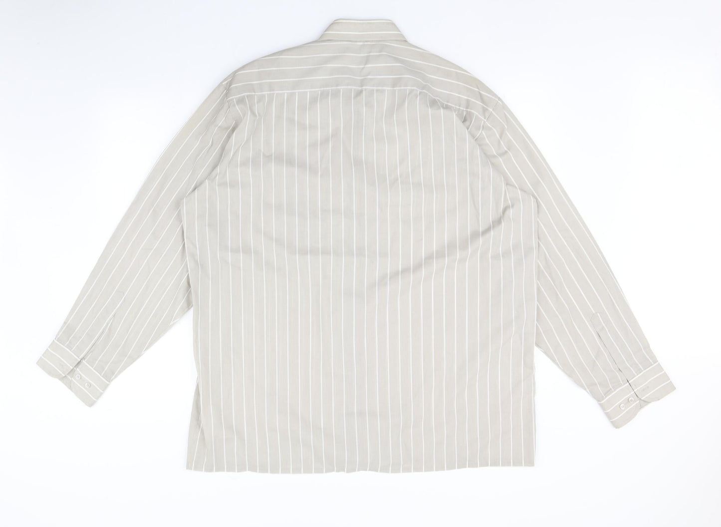 Mens UK Size 17 MC Brown  Button-Up Long Sleeve Casual Shirt