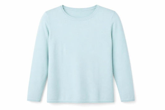 Front view of Julipa women’s blue jumper, size UK 12