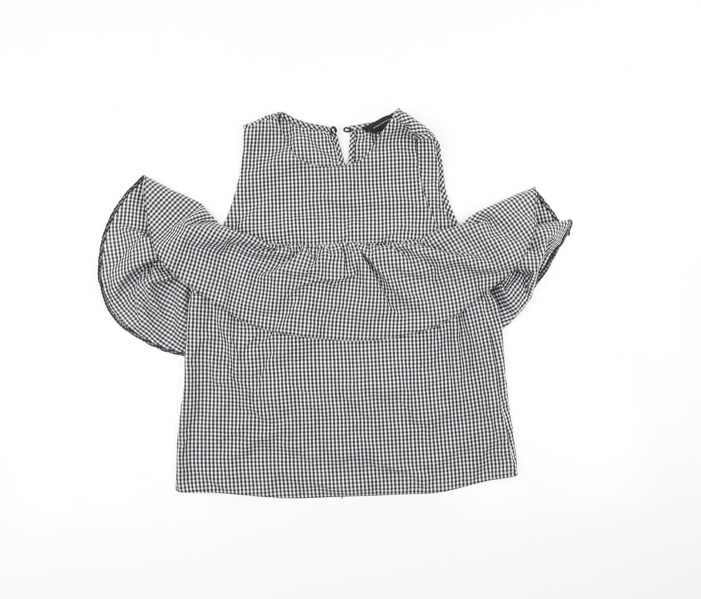 Primark Womens Black Check  Basic Blouse Size 6