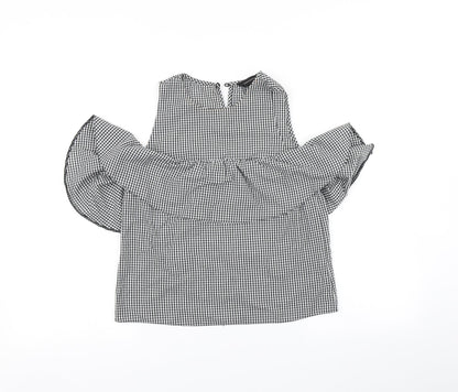 Primark Womens Black Check  Basic Blouse Size 6