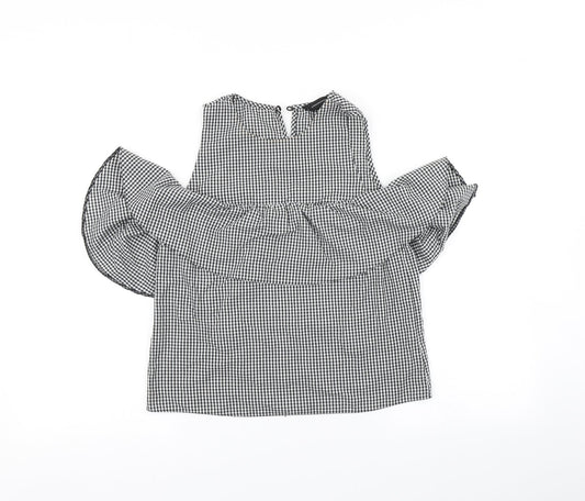 Primark Womens Black Check  Basic Blouse Size 6