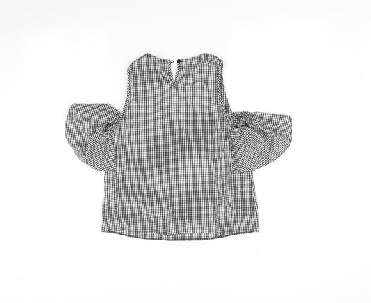 Primark Womens Black Check  Basic Blouse Size 6