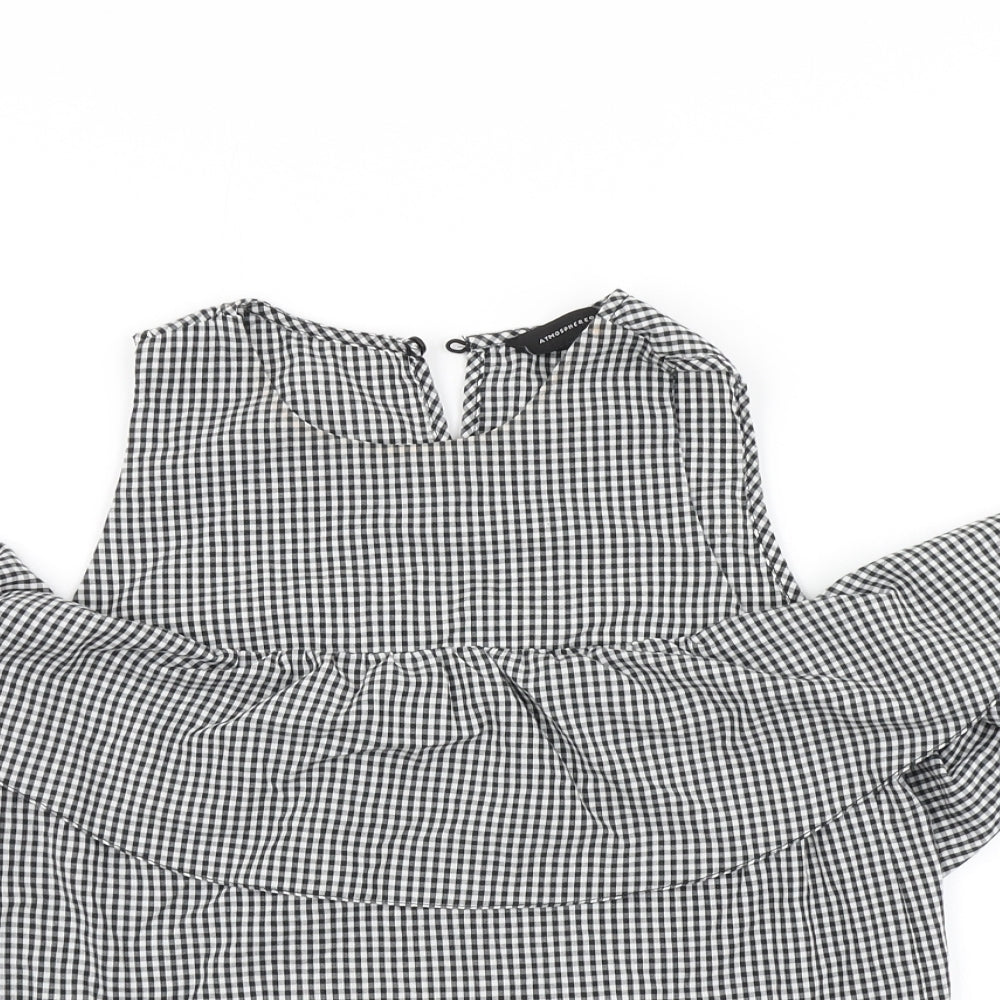 Primark Womens Black Check  Basic Blouse Size 6