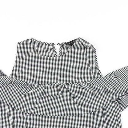 Primark Womens Black Check  Basic Blouse Size 6