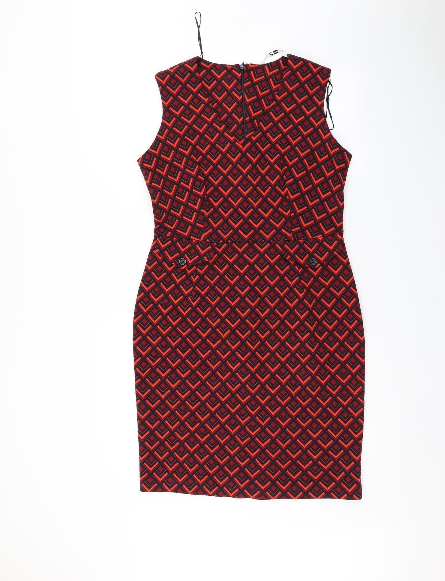 TU Womens Red Argyle/Diamond  Bodycon  Size 12