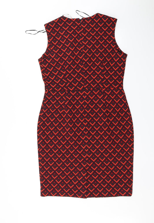 TU Womens Red Argyle/Diamond  Bodycon  Size 12