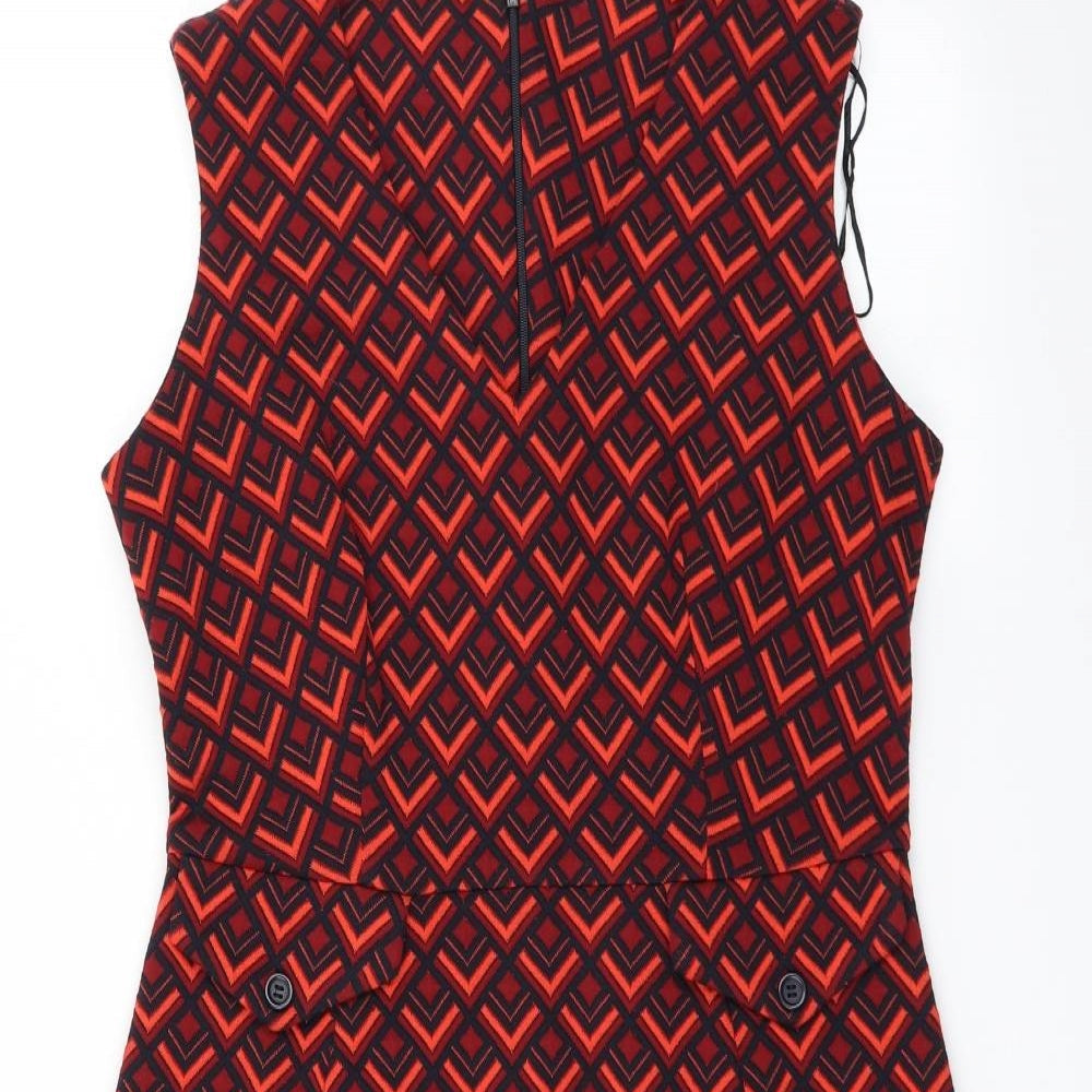 TU Womens Red Argyle/Diamond  Bodycon  Size 12