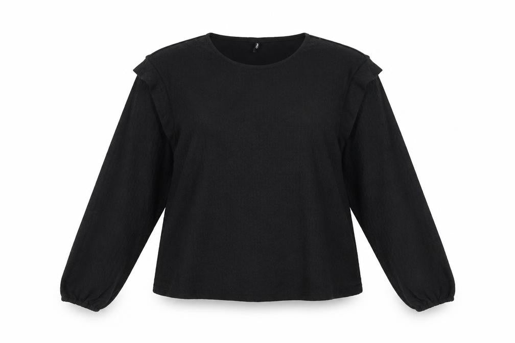 Womens UK Size XL Only Black Basic Blouse