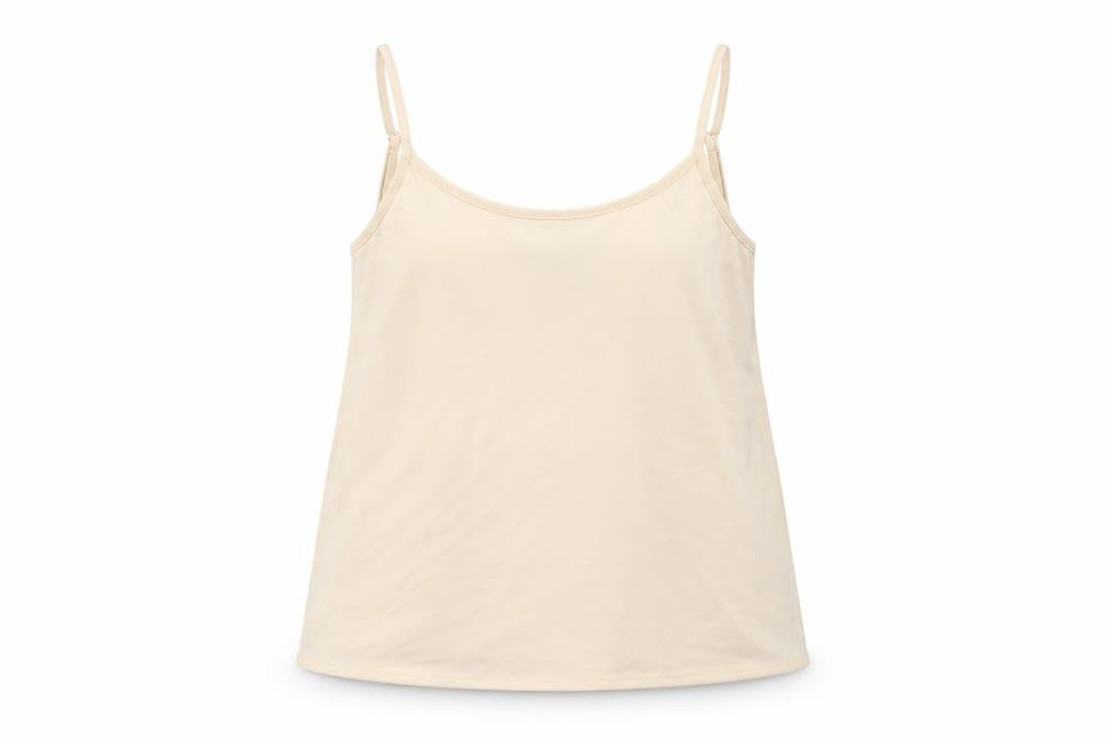 Front view of Marks & Spencer girls’ beige camisole t-shirt, size 11-12, years