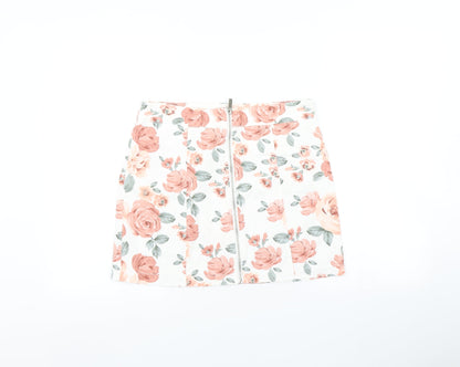 FOREVER 21 Womens Pink Floral  Mini Skirt Size L