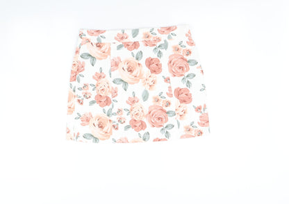 FOREVER 21 Womens Pink Floral  Mini Skirt Size L