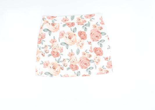 FOREVER 21 Womens Pink Floral  Mini Skirt Size L