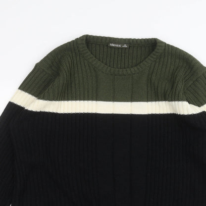 Close-up detail of Identic men’s black jumper, size M