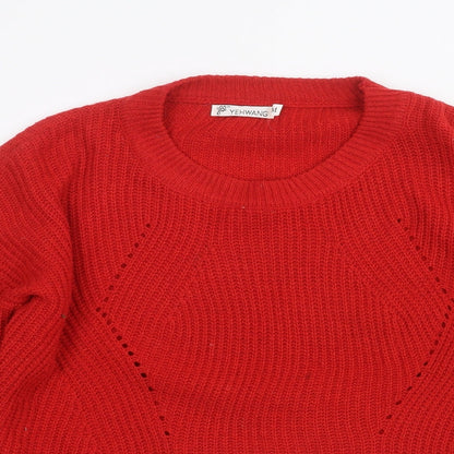 yehwang Womens Red   Pullover Jumper Size M