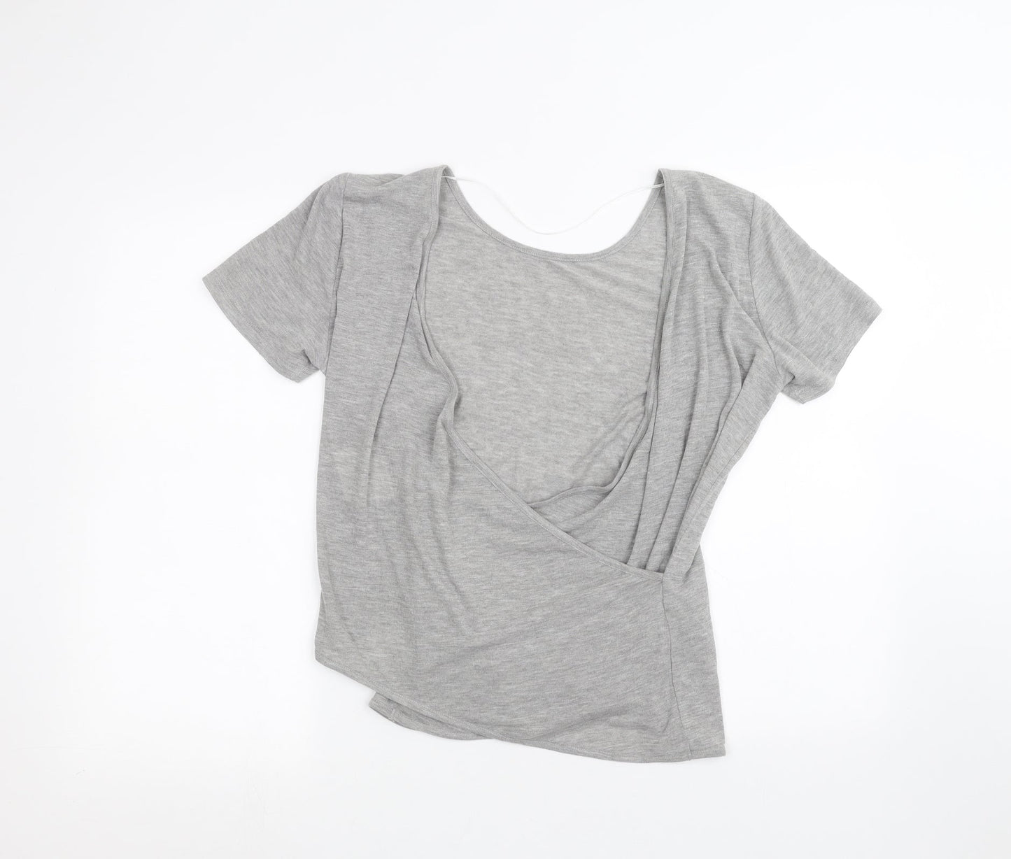 Womens UK Size L Villa Grey Basic T-Shirt