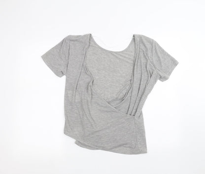 Womens UK Size L Villa Grey Basic T-Shirt