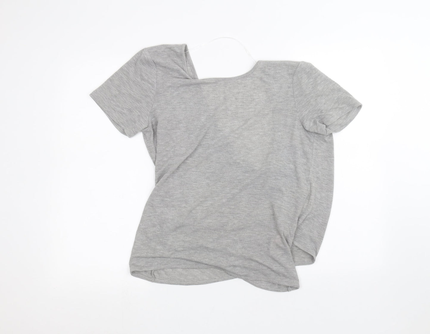 Womens UK Size L Villa Grey Basic T-Shirt