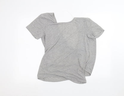 Womens UK Size L Villa Grey Basic T-Shirt