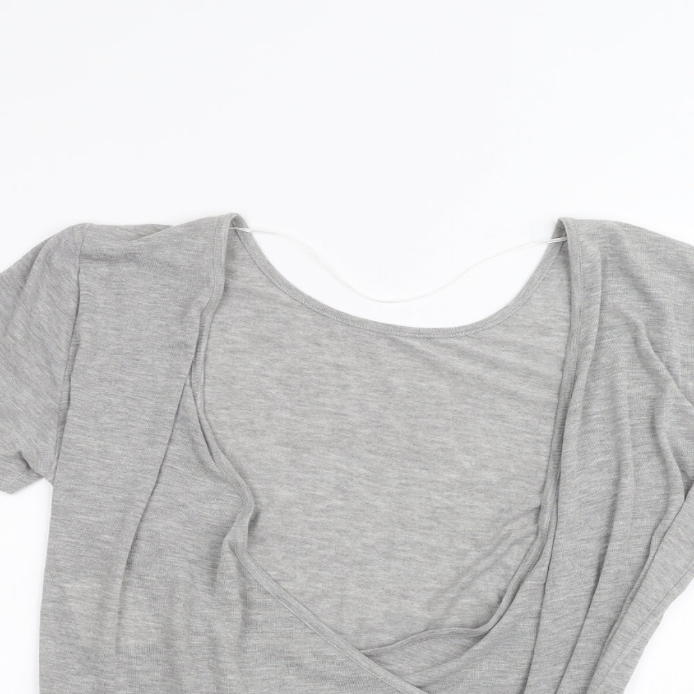 Womens UK Size L Villa Grey Basic T-Shirt