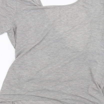 Womens UK Size L Villa Grey Basic T-Shirt