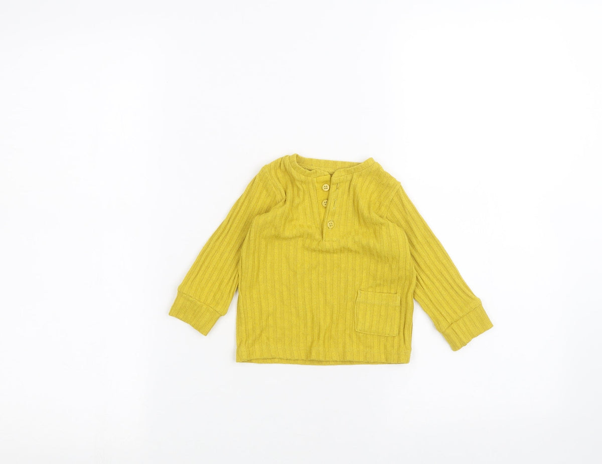 Additional front view of Next Baby Yellow jumper, size 6-9, Months