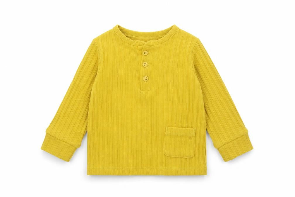 Front view of Next Baby Yellow jumper, size 6-9, Months