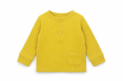 Front view of Next Baby Yellow jumper, size 6-9, Months
