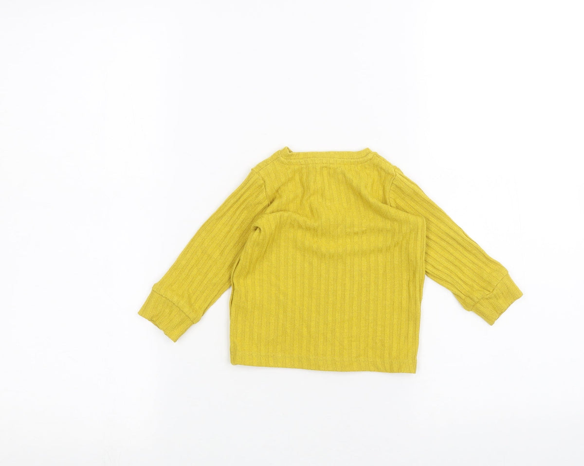 Back view of Next Baby Yellow jumper, size 6-9, Months
