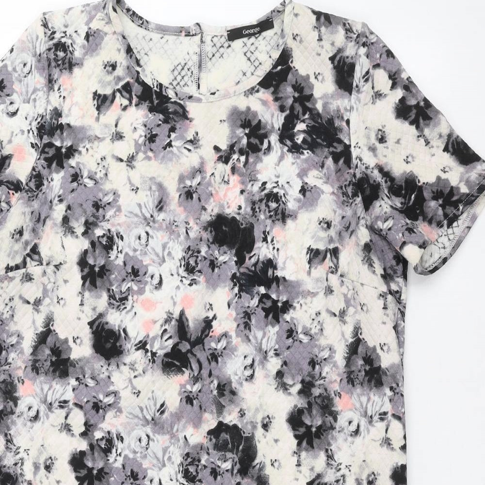 George Womens Blue Floral  Pullover Jumper Size 14