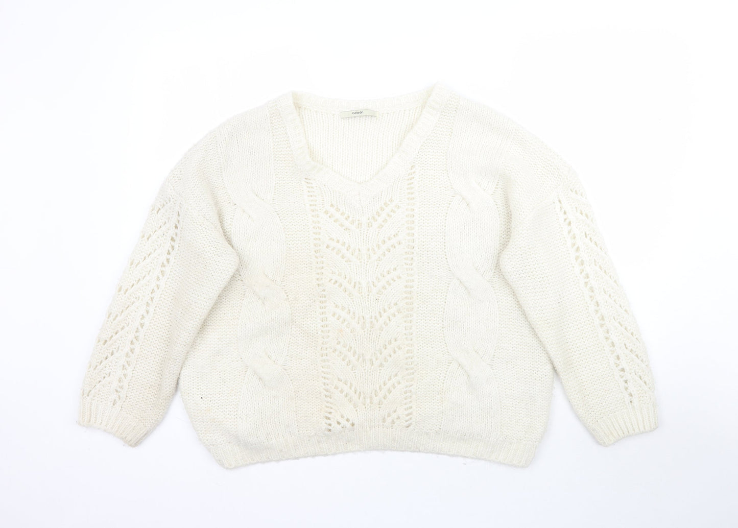 George Womens Ivory  Knit Pullover Jumper Size XL