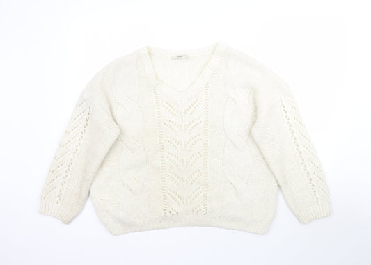 George Womens Ivory  Knit Pullover Jumper Size XL
