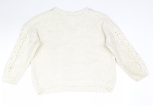 George Womens Ivory  Knit Pullover Jumper Size XL