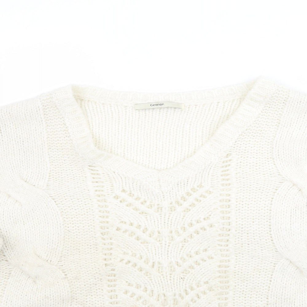 George Womens Ivory  Knit Pullover Jumper Size XL